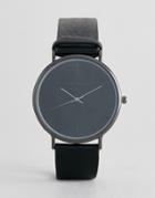 Asos Design Watch With Matte Dial In Black - Black