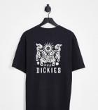 Dickies Tiger Back Print T-shirt In White - Exclusive To Asos-black