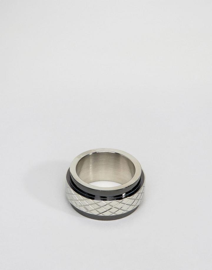 Aldo Engraved Band Ring In Silver - Silver