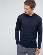 Selected Homme Long Sleeve Knitted Polo - Navy