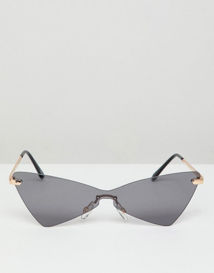 Asos Design Rimless Butterfly Glasses - Black