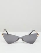 Asos Design Rimless Butterfly Glasses - Black