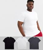Asos Design Plus 3 Pack Organic T-shirt With Crew Neck Save