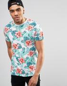 Threadbare Floral Print T-shirt - Beige