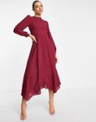Trendyol Flare Dress In Burgundy-red
