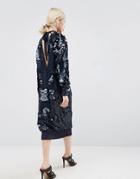 Asos White Sequin Midi Dress With Tie Back - Black