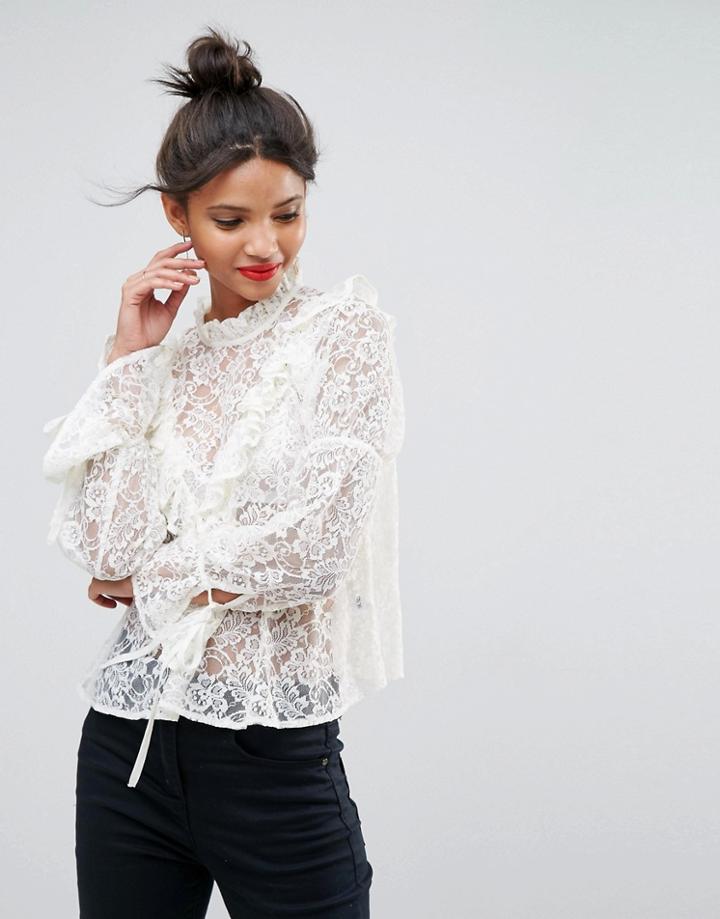 Asos Historical Lace Blouse - Cream