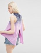 Asos T-shirt In Tie Dye With Split Back - Multi