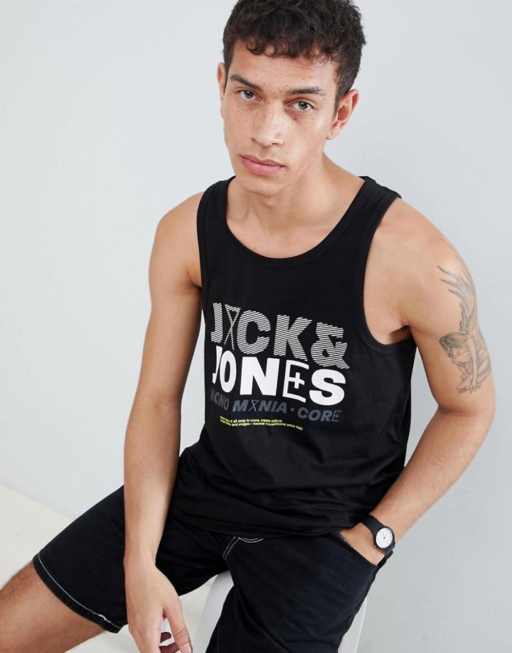 Jack & Jones Core Tank With Graphic - Black