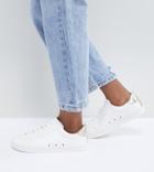 Asos Design Delina Wide Fit Lace Up Sneakers - White
