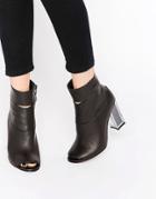 Miista Heeled Boot With Open Toe - Black
