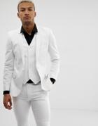 Asos Design Super Skinny Suit Jacket In White - White