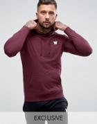 Good For Nothing Hoodie In Burgundy With Chest Logo - Red