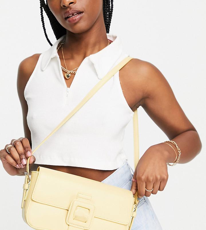 Glamorous Exclusive Shoulder Bag With Tonal Hardware In Butter Yellow