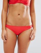 Asos Fuller Bust Exclusive Knot Side Bikini Bottom - Red