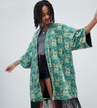 Reclaimed Vintage Inspired Frida Kahlo Print Kimono Jacket - Multi