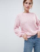 Moves By Minimum Balloon Sleeve Sweater - Pink