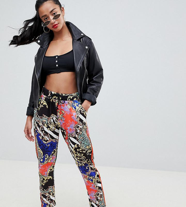 Asos Design Petite Joggers In Mixed Chain Print - Multi