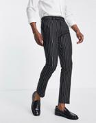 Topman Suit Pants In Black Stripe