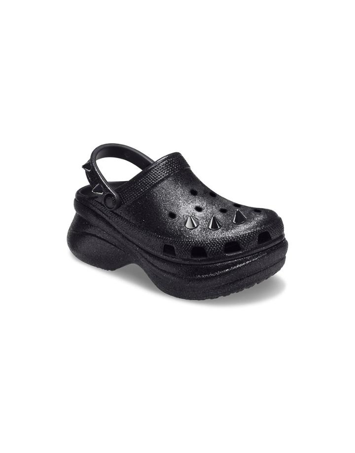 Crocs Bae Glitter Stud Platform Clog In Black