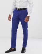 Harry Brown Slim Fit Mid Blue Check Suit Pants