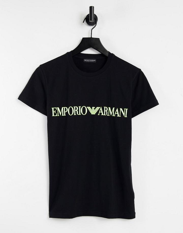Emporio Armani Bodywear Megalogo T-shirt In Black