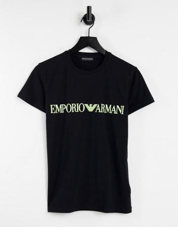 Emporio Armani Bodywear Megalogo T-shirt In Black