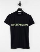 Emporio Armani Bodywear Megalogo T-shirt In Black