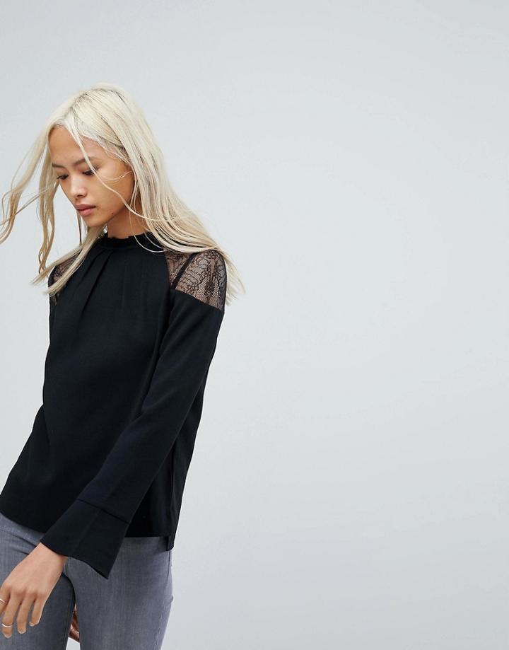 Allsaints Jay Lace Top - Black