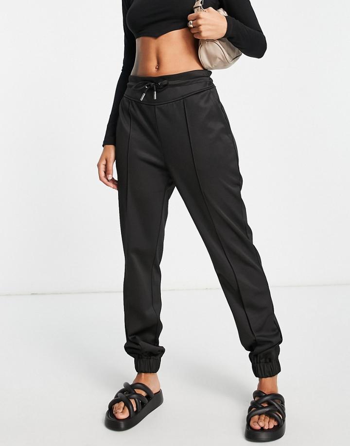 Guess Elasticated Sweatpants With Waist Tie In Black