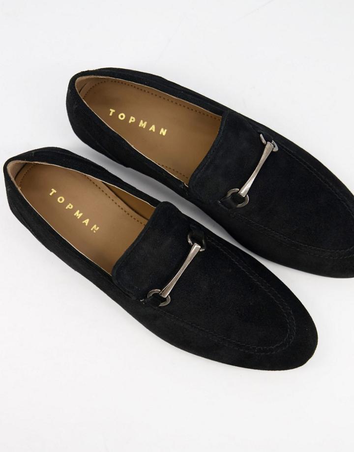 Topman Snaffle Loafers In Black