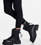 Truffle Collection Wide Fit Chunky Puffer Boots In Black