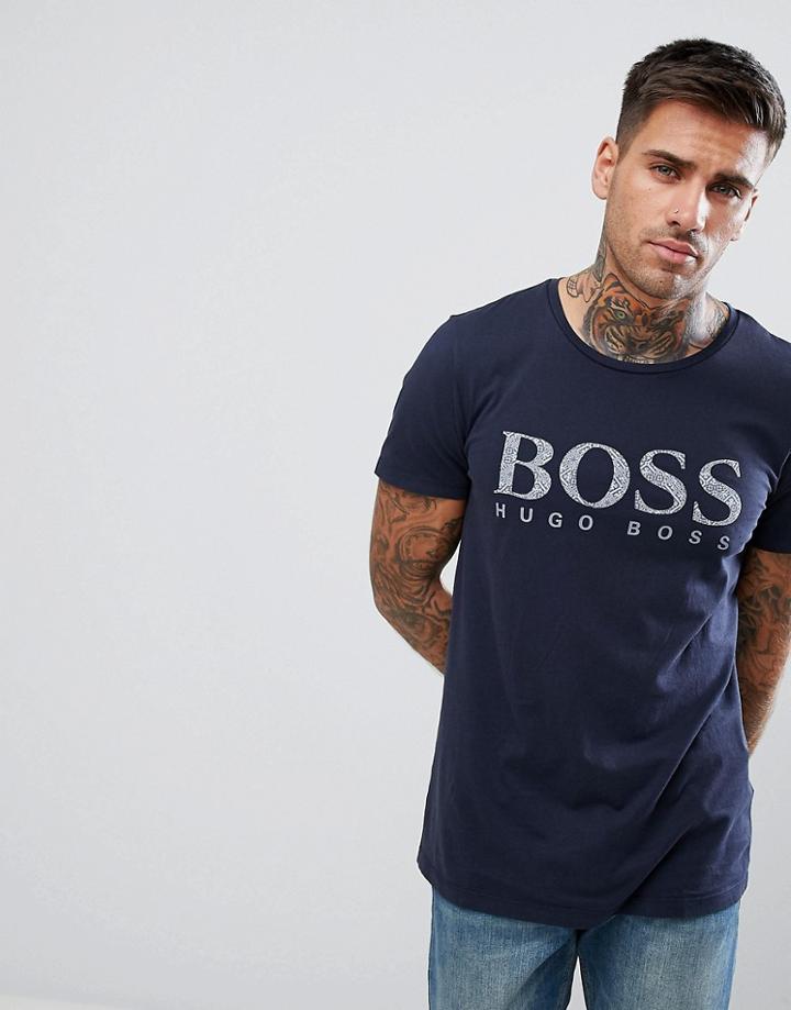 Boss Casual Chest Logo T-shirt In Navy - Navy