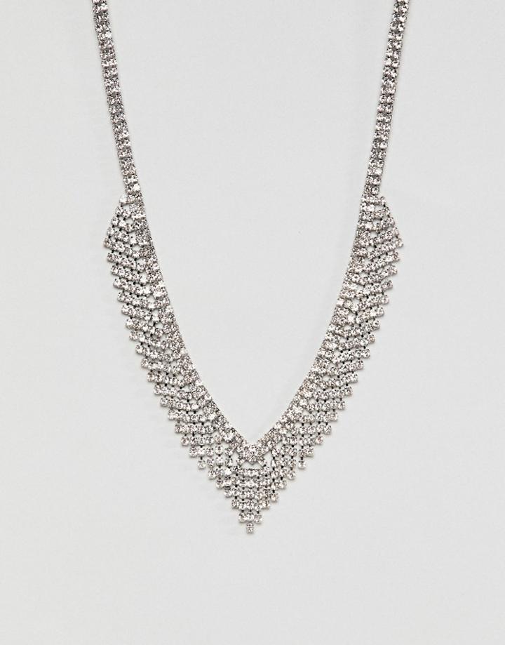 Aldo Silver Embellished Occasion Necklace - Silver