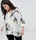 Religion Plus Oversized Shirt In Shatter Print - White
