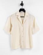 & Other Stories Super Soft Short Cupro Sleeve Shirt In Beige - Part Of A Set-neutral