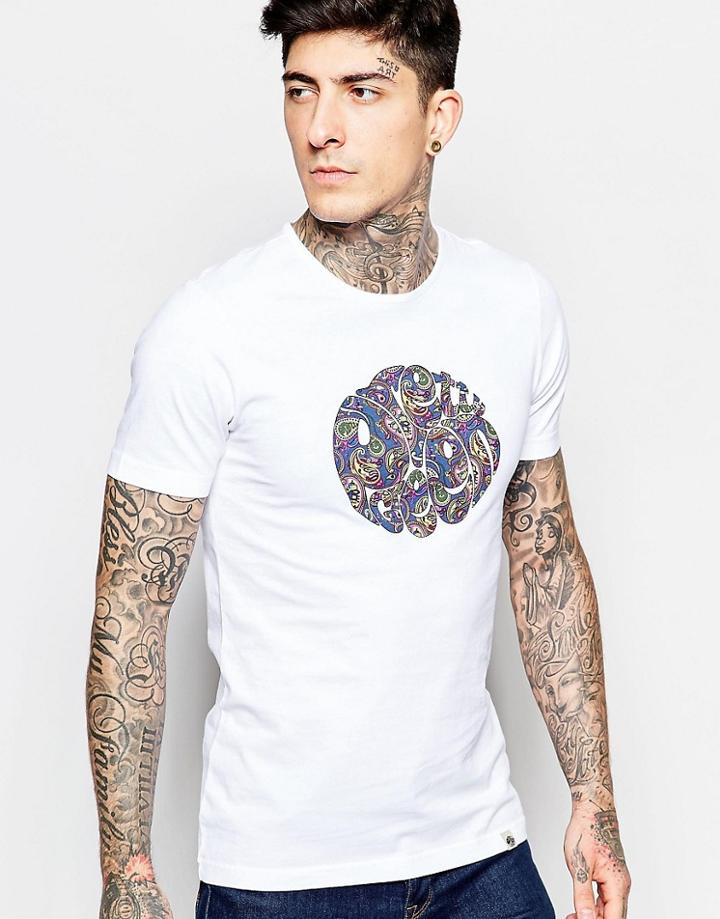 Pretty Green T-shirt With Paisley Logo Print - White