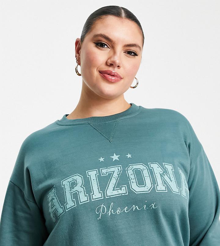 Yours Arizona Sweatshirt In Sage-green