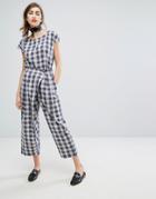 People Tree Hand Woven Wrap Front Pants In Picnic Check Co-ord - Multi
