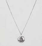Asos Design Sterling Silver Vintage Style St. Christopher Cut Out Pendant Necklace - Silver
