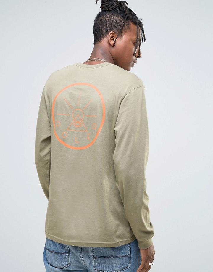 Poler Long Sleeve Tee With Back Print - Green