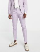 Selected Homme Slim Suit Pants In Lilac-purple