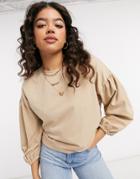 Jdy Sweatshirt With Balloon Sleeve In Beige-neutral