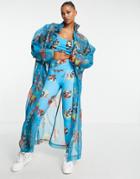 Adidas Originals X Ivy Park Printed Coat In Blue