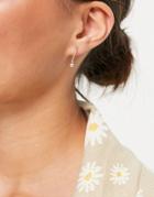 Topshop Ball Detail Hoop Earrings With Star Drop In Gold