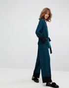 Monki Bird Print High Waist Pants - Black