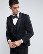 French Connection Black Tuxedo Slim Fit Suit Jacket