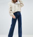 Weekday Row Cotton High Waist Jeans In Win Blue - Mblue-blues