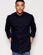 New Look Denim Western Shirt In Regular Fit In Navy - Navy