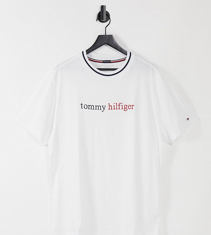 Tommy Hilfiger Asos Exclusive Lounge T-shirt With Chest Remix Logo In White